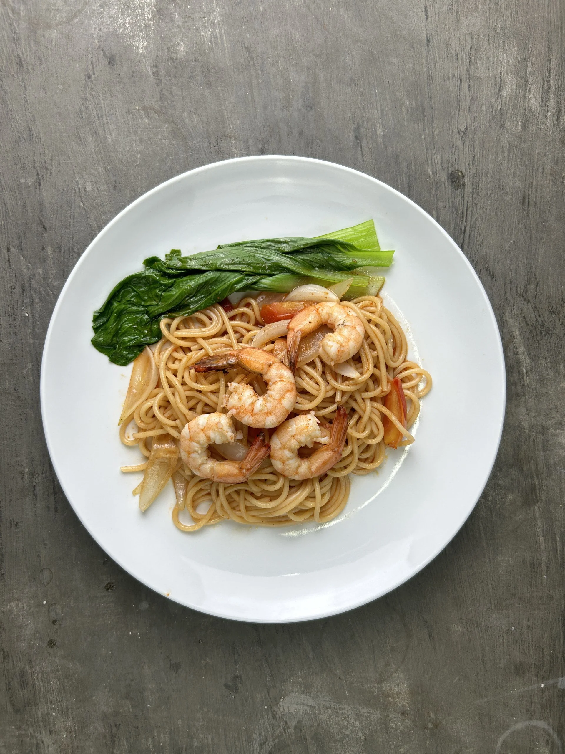 Спагетти с креветками